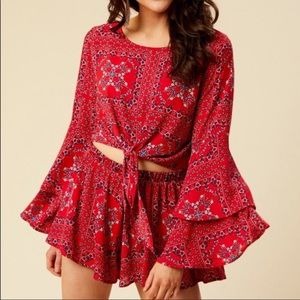 Altard state red paisley two piece set